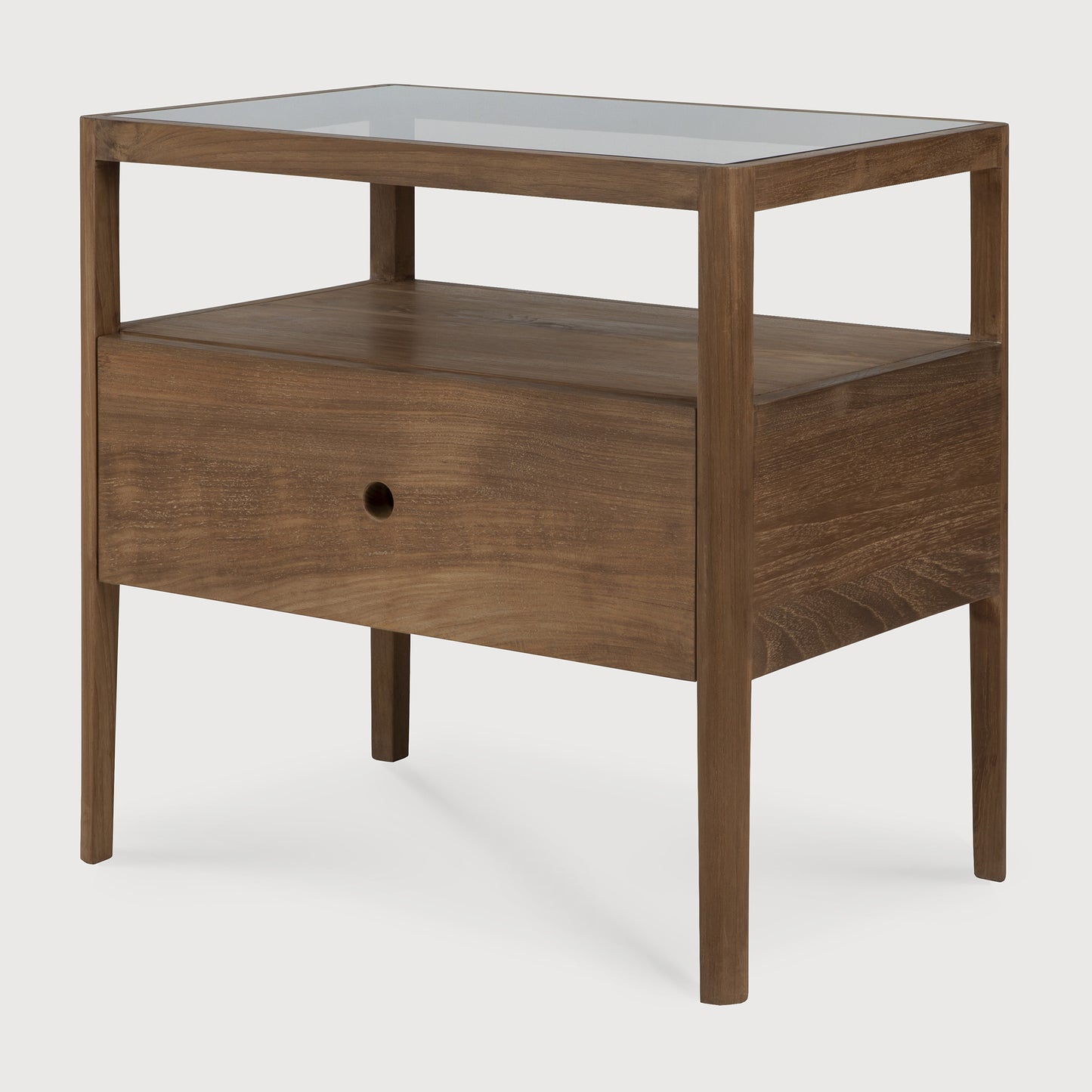 Comodino Spindle 1 Cassetto in Teak Riciclato
