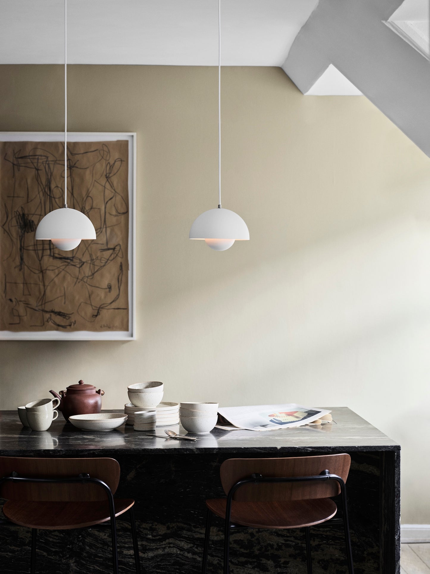 Lampada Sospensione Flowerpot VP1, Bianco Opaco, Ø23