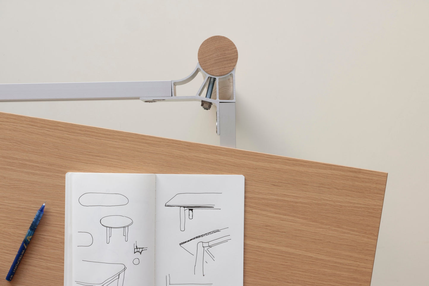 Tavolo, Annex Flush, Rosso / Rovere, 200x80