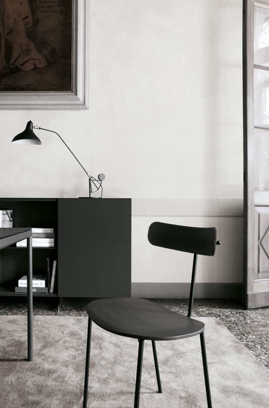 Sedia ECH3, rovere affumicato/nero