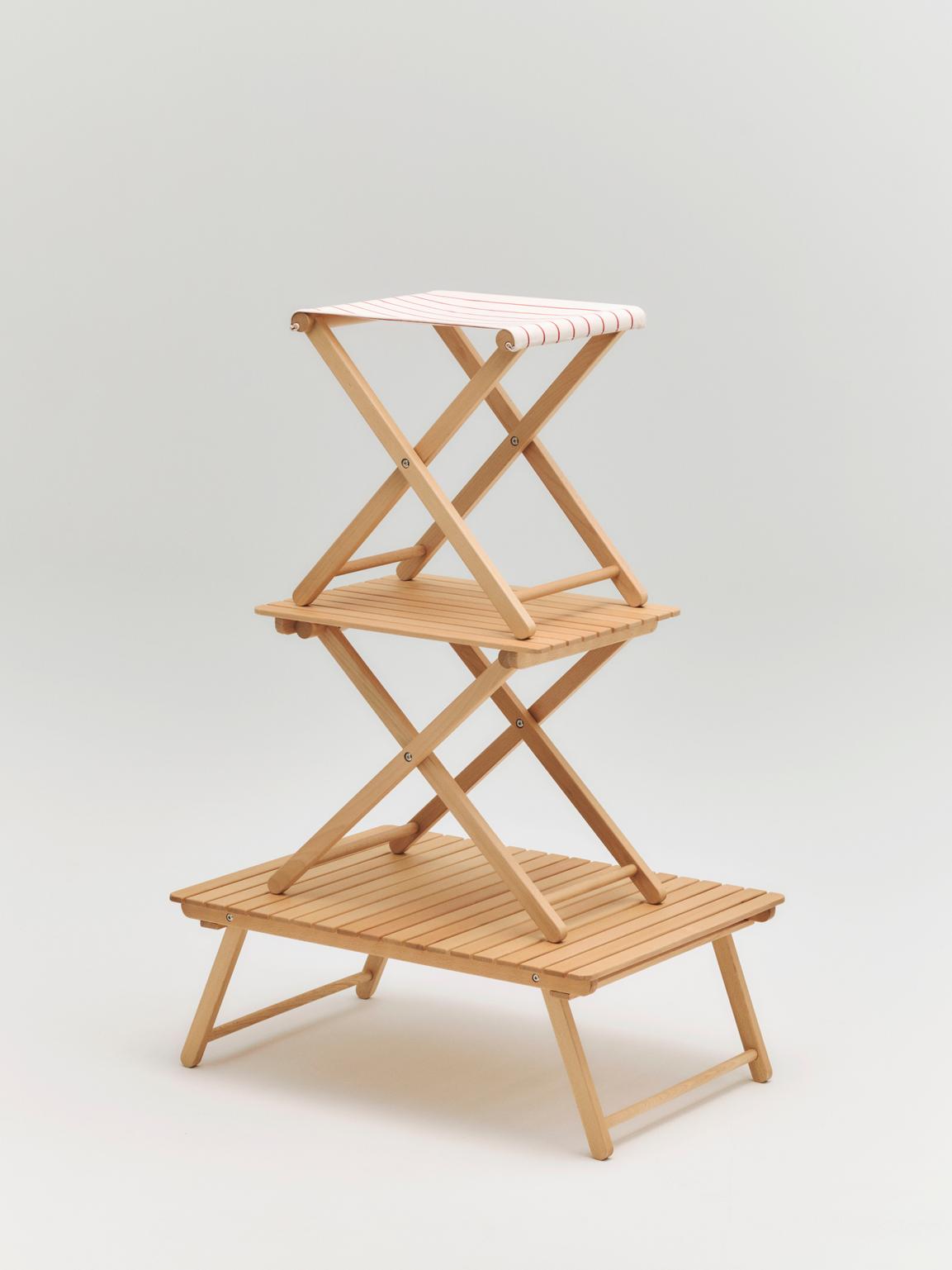 Sgabello pieghevole Outdoor Market by Jasper Morrison, faggio