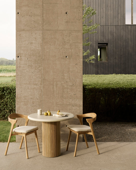 Tavolo, Roller Max, Teak / Cemento, ø90