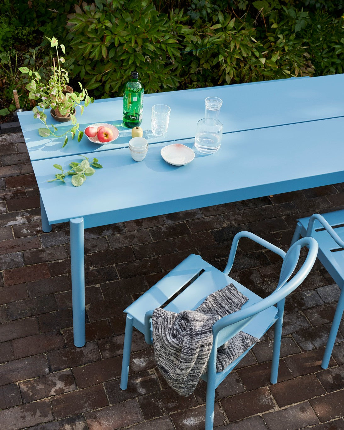 Tavolo Linear Steel, Acciaio, Pale Blue, 200x75
