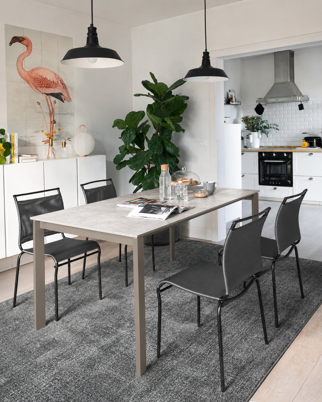 Tavolo Allungabile, Eminence, Ceramica, Tortora, 110(155)x70