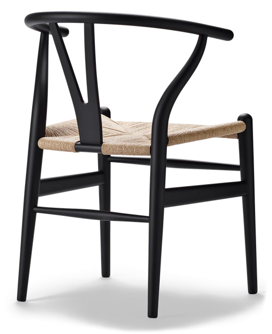 CH24 WISHBONE CHAIR FAGGIO NERA/CORDA NAT.