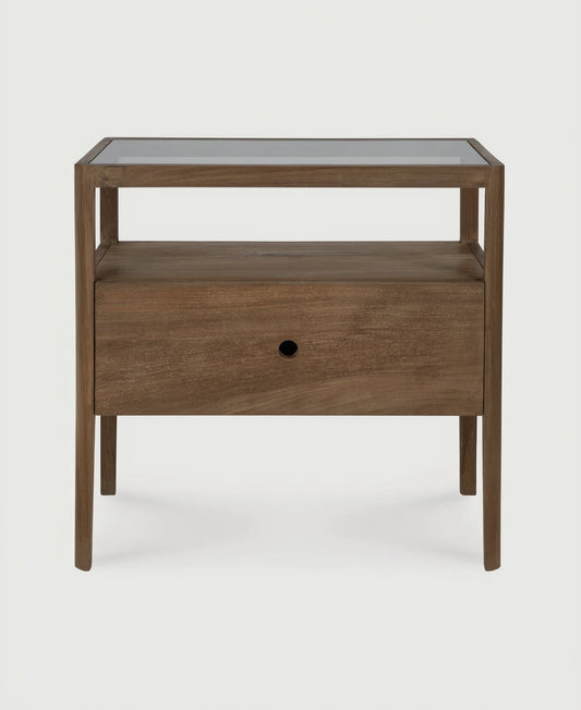 Comodino Spindle 1 Cassetto in Teak Riciclato