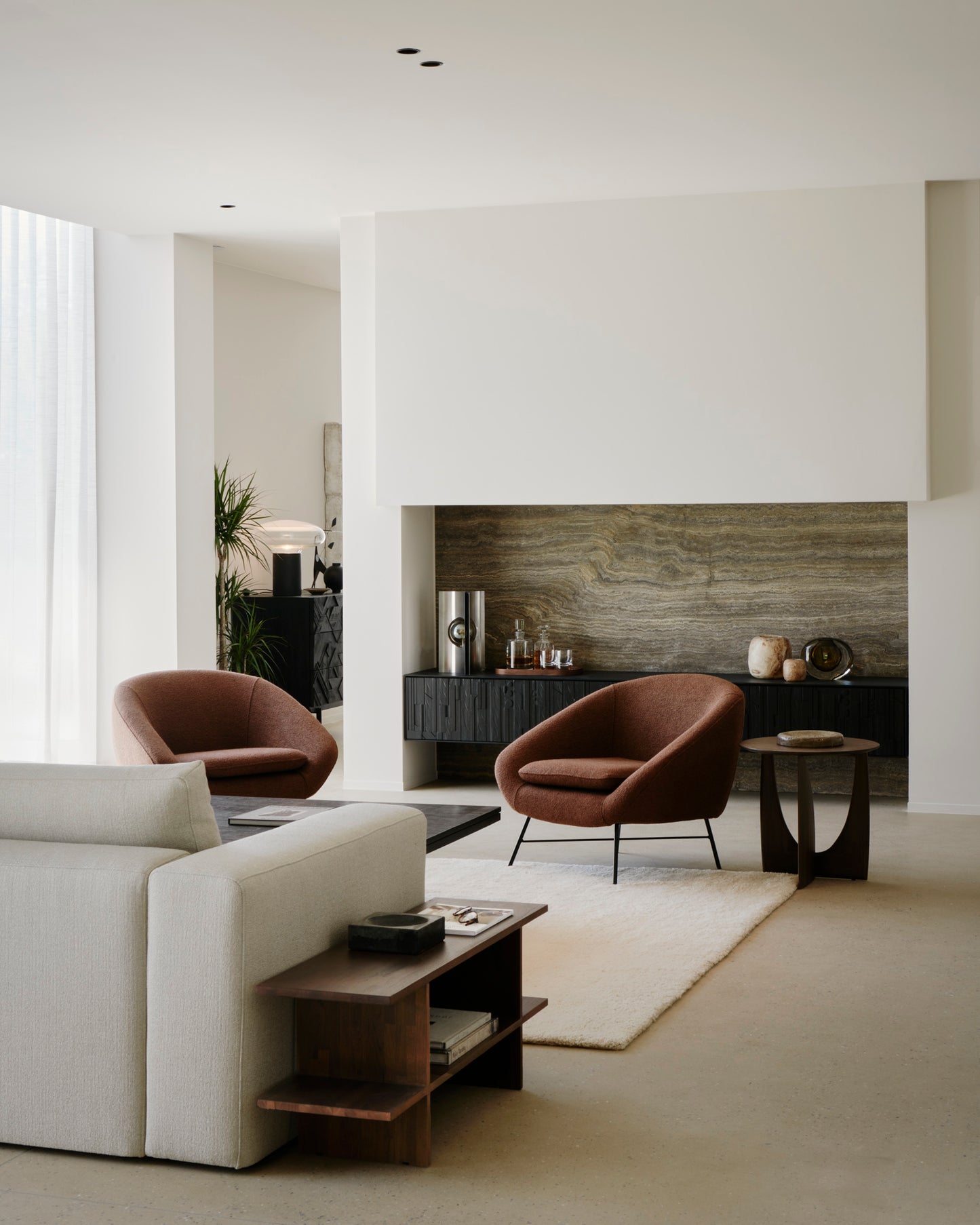 Poltrona, Barrow, Tessuto Copper