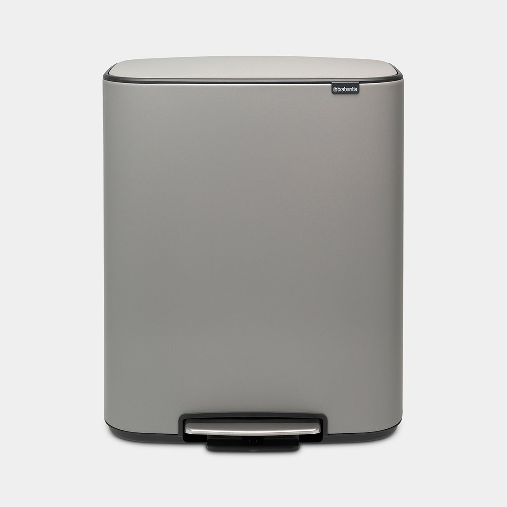 Brabantia Bo Pedal Bin 2x30L, Mineral Concrete Grey