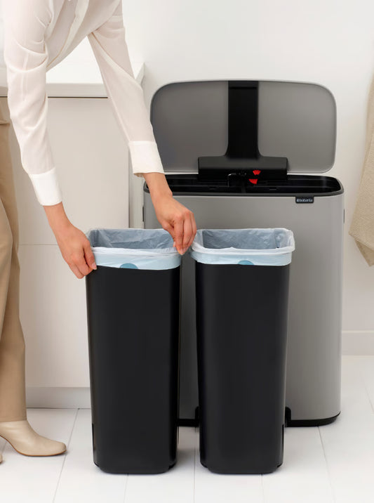 Pattumiera, Bo Pedal Bin 2x30L, Mineral Concrete Grey