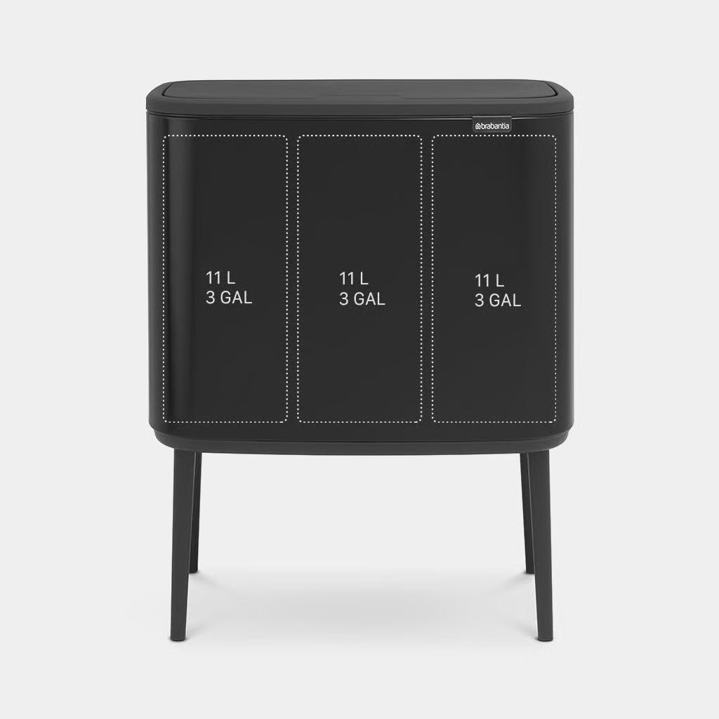 Pattumiera, Bo Touch Bin 3x11L, Matt Black