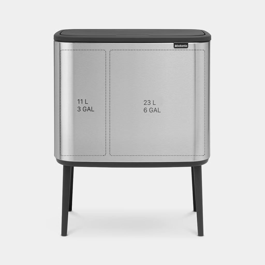 Pattumiera, Bo Touch Bin 11+23L, Matt Steel