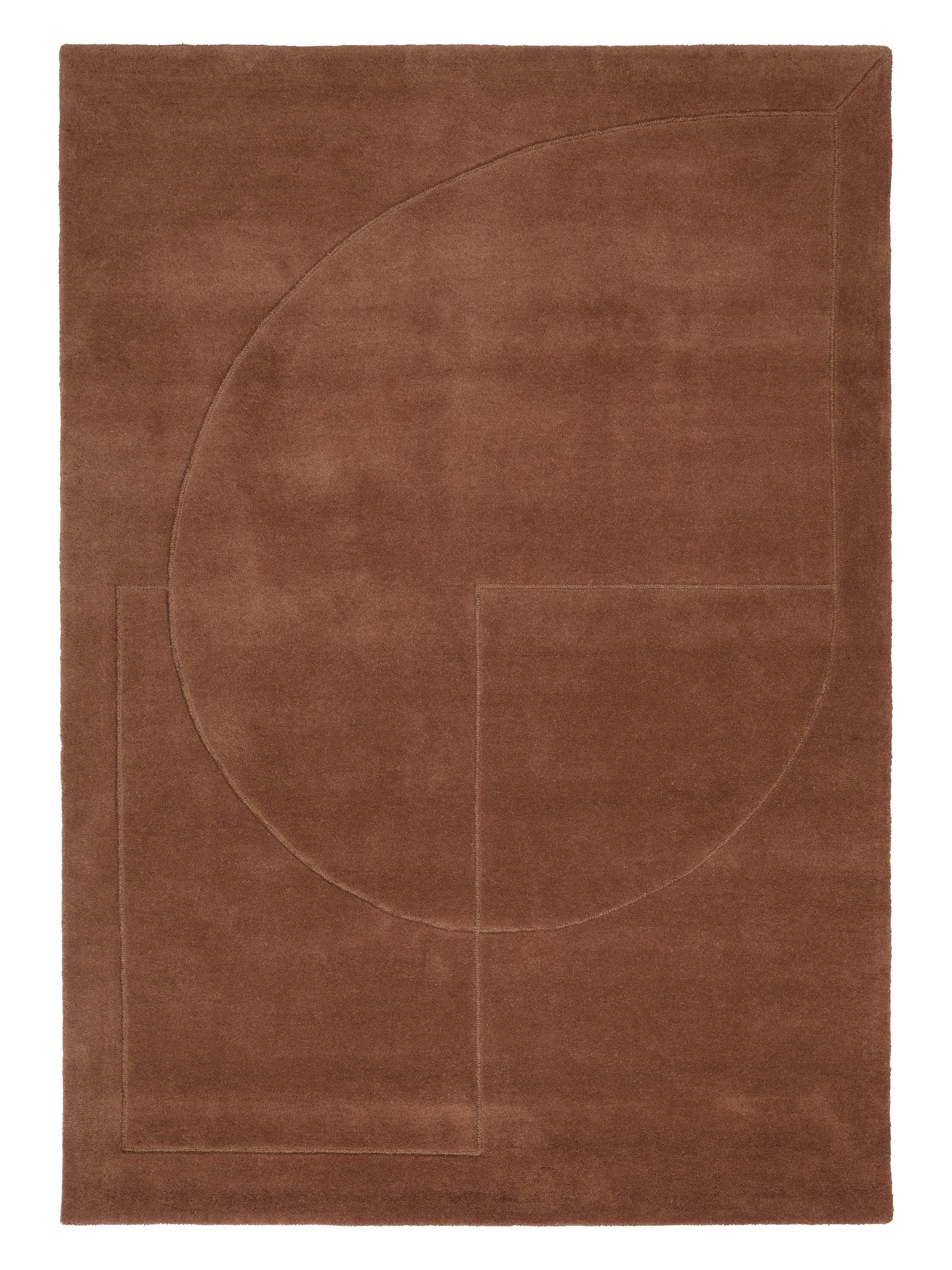 Tappeto Lineal Poem, colore Amber, 170x240 cm - vista intera del motivo geometrico a linee curve