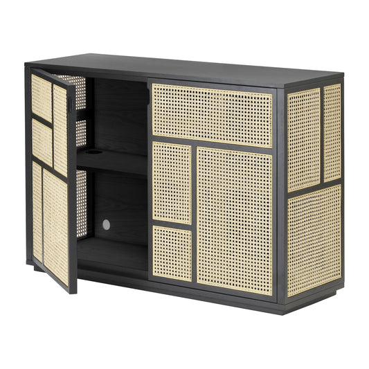 Credenza Air Design House Stockholm, rovere tinto nero, vista d'insieme
