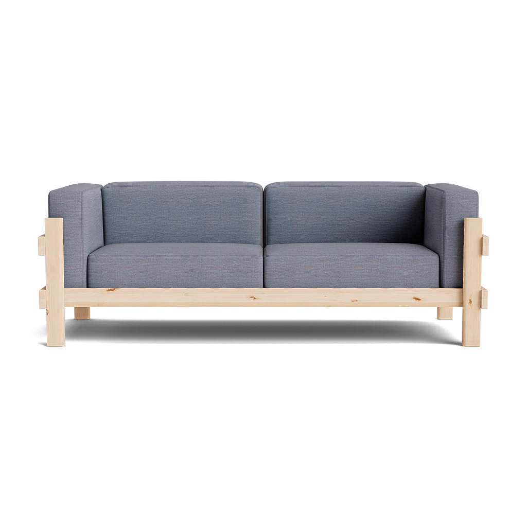 Divano Kube 3 posti, struttura pine / tess. Remix 722