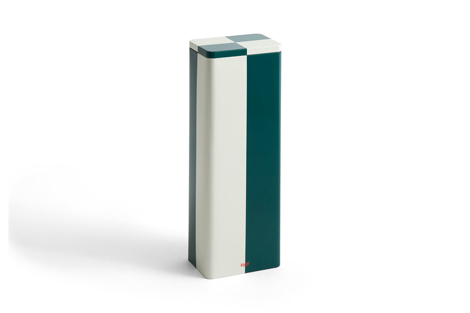 Contenitore, Tin Container Slim, Verde/Bianco Sporco