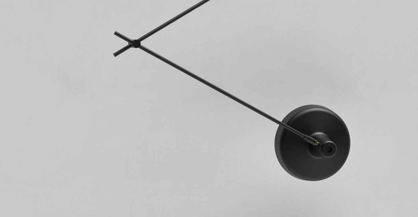 Lampada da soffitto Arigato, vers. Long, col. nera - vista prodotto