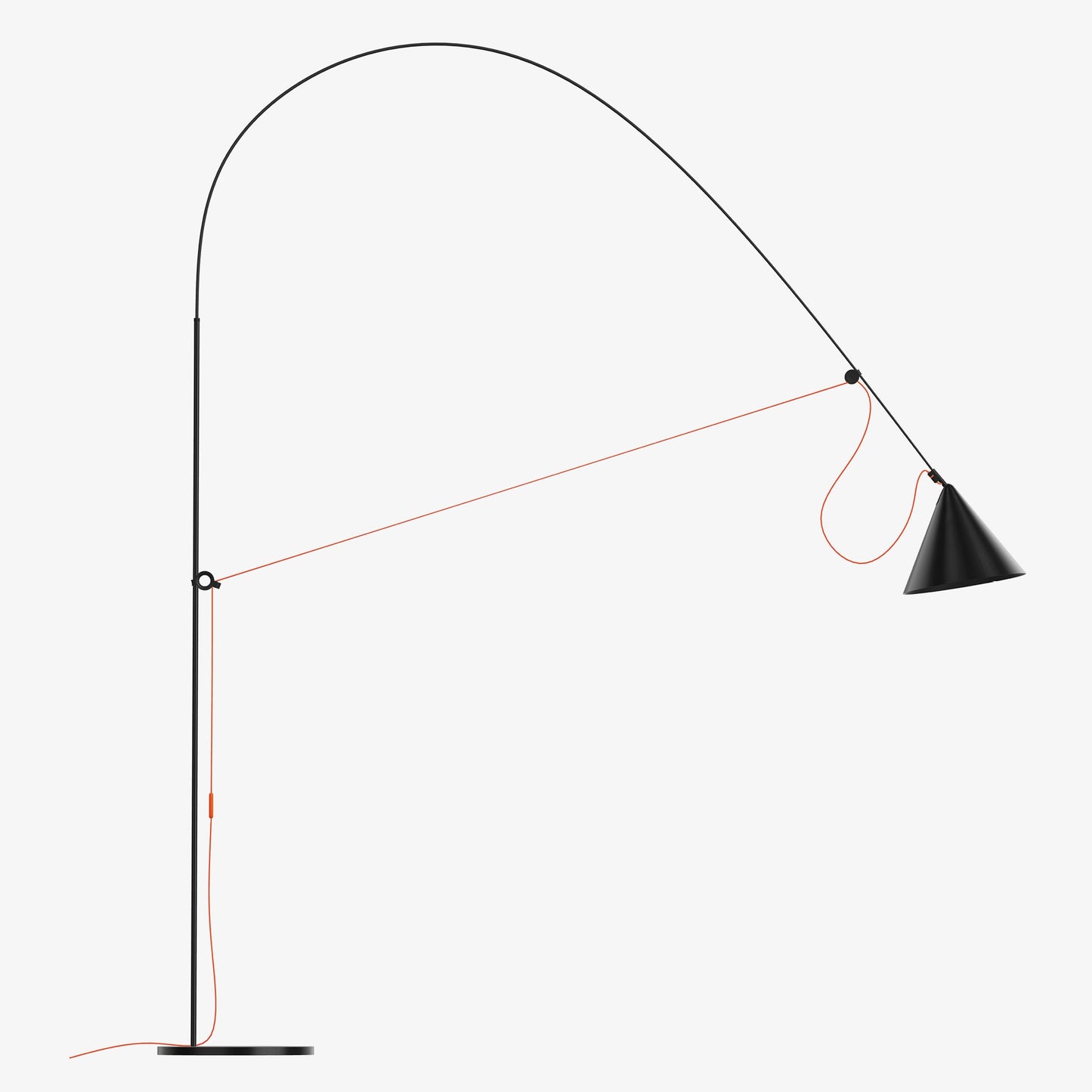 Lampada da Terra, Ayno XL, Nero/Arancione