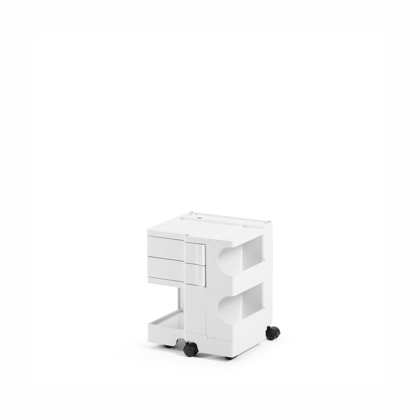 Carrello contenitore Boby, h.52,5 con 2 cassetti, coconut white