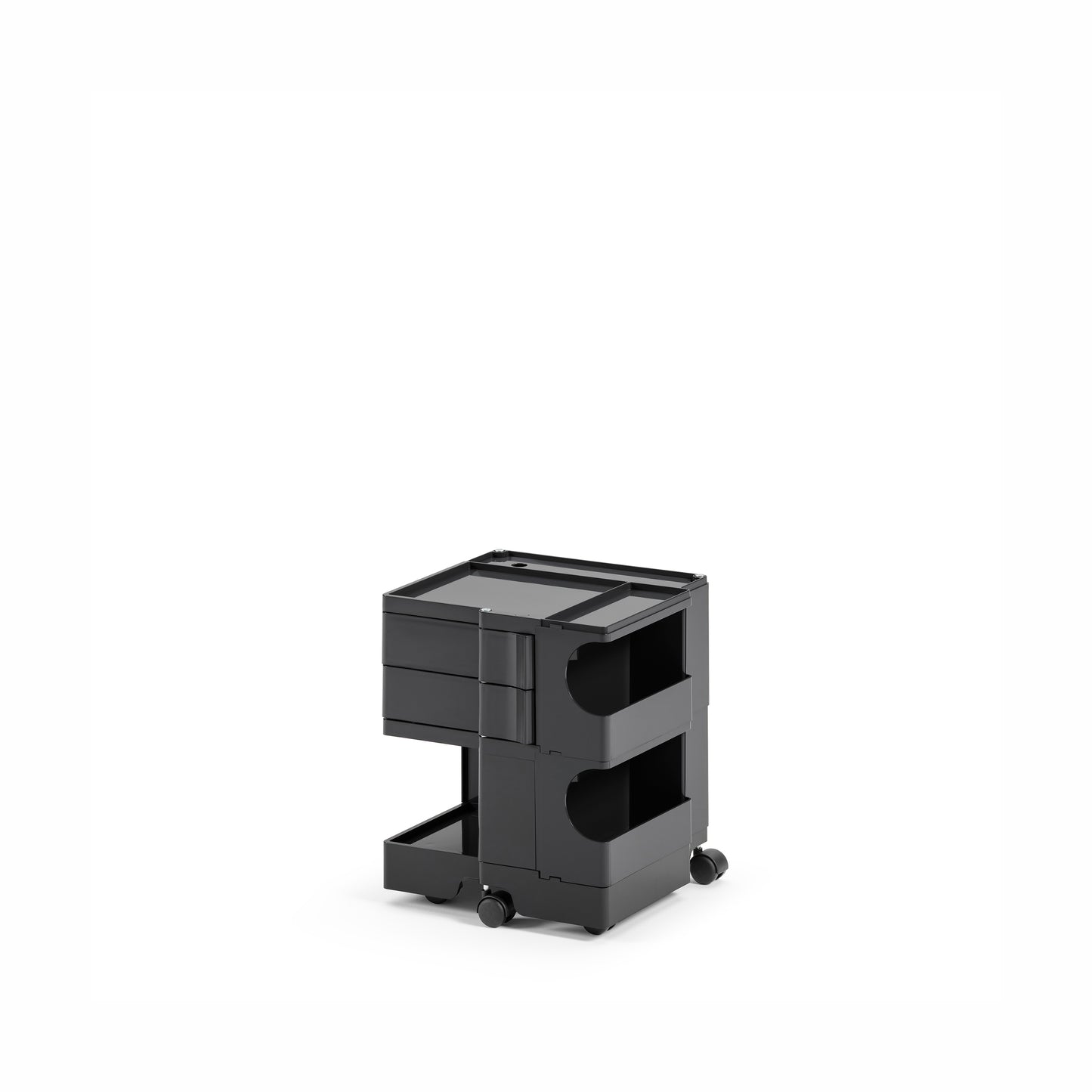Carrello contenitore Boby, h.52,5 con 2 cassetti, onyx black