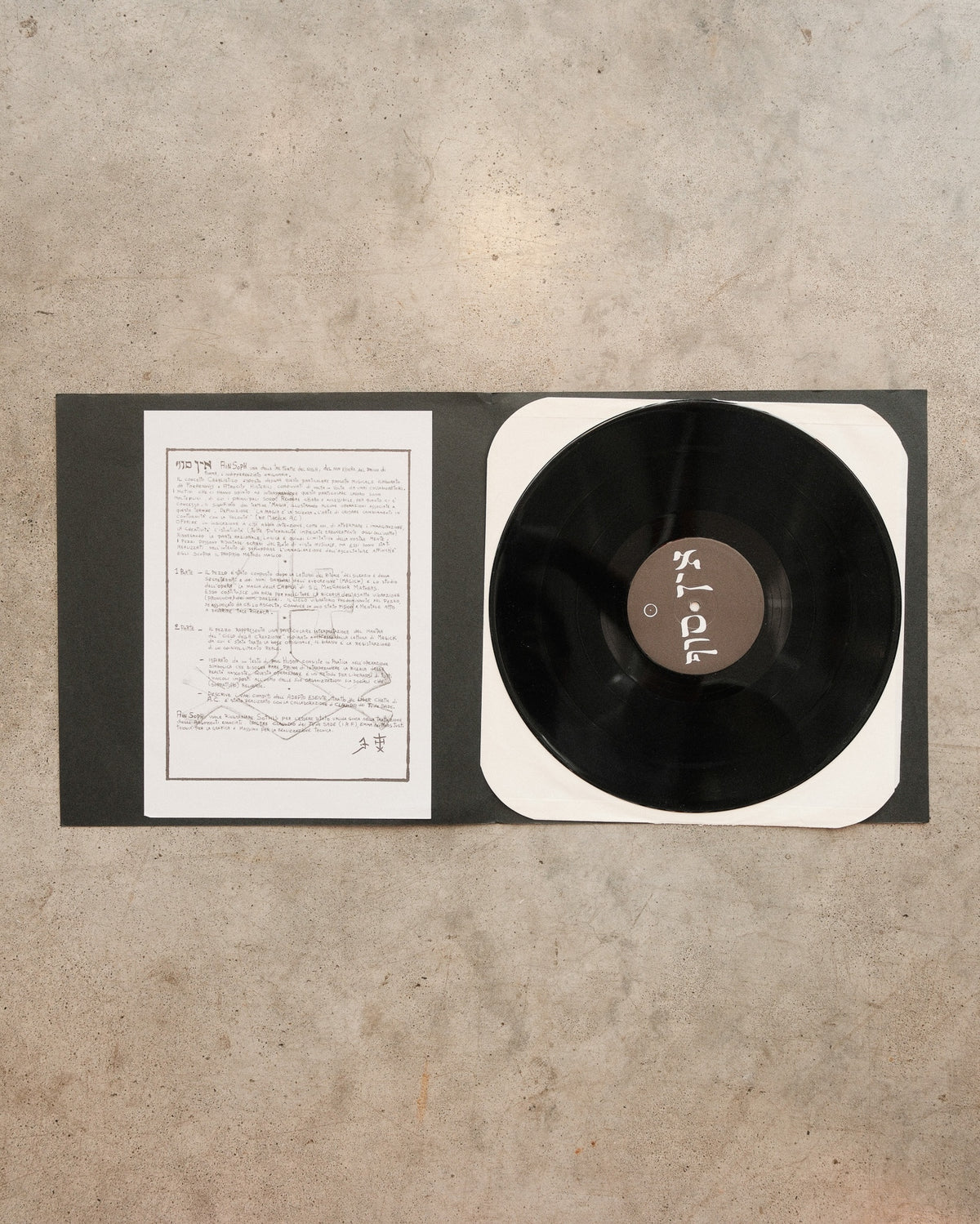 Ain Soph – Roma MCMLXXXIV, inserto manoscritto e disco