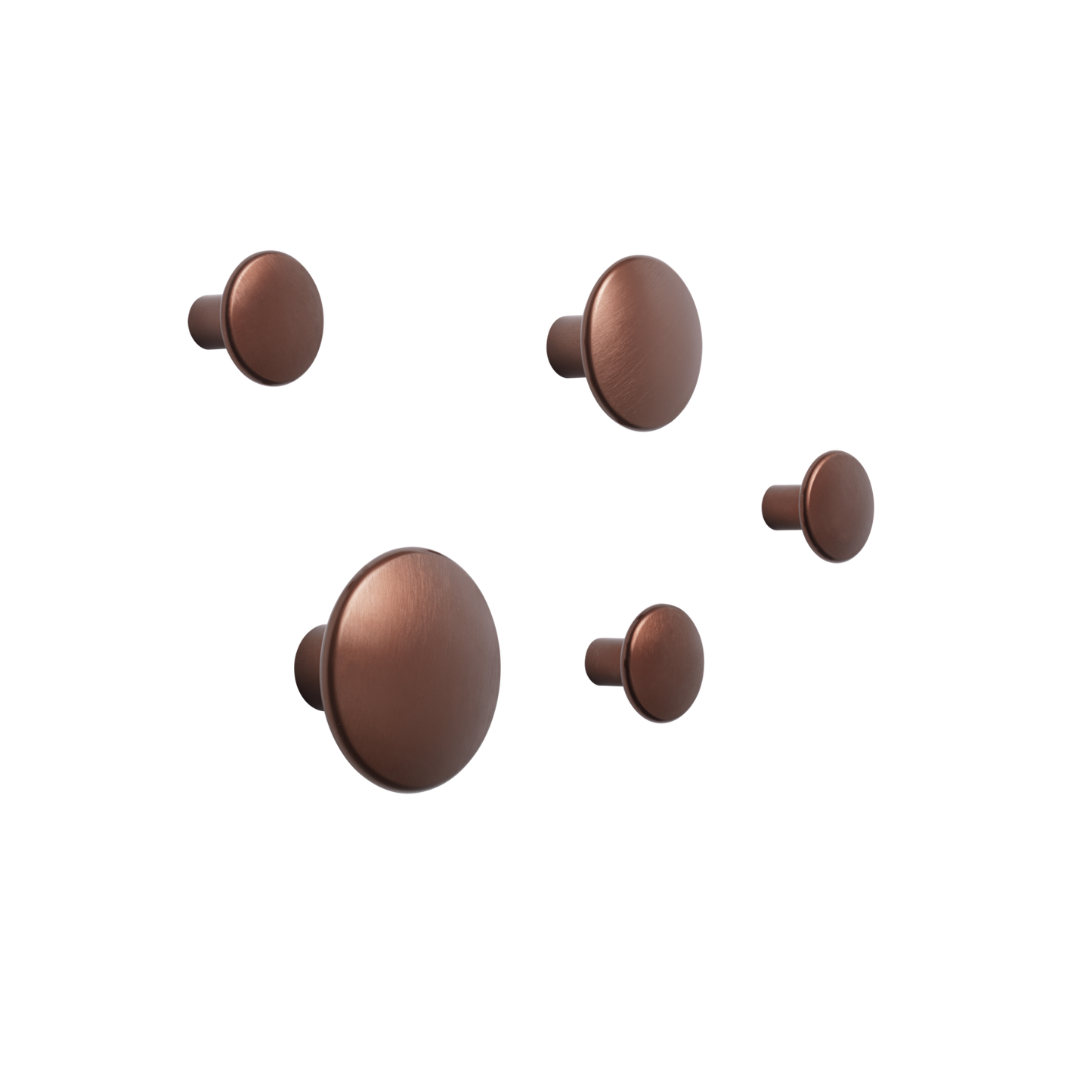Appendiabiti Dots Metal, Set di 5, Umber