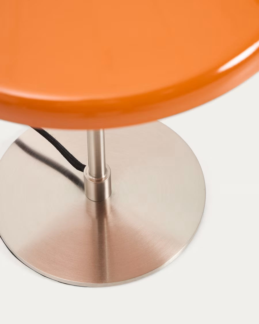Lampada da Tavolo Nuvira Metallo, Grigio/Paralume Arancio