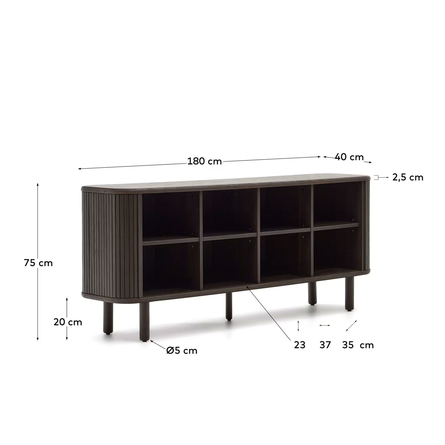 Credenza Mailen, fin. frassino scuro, 2 ante