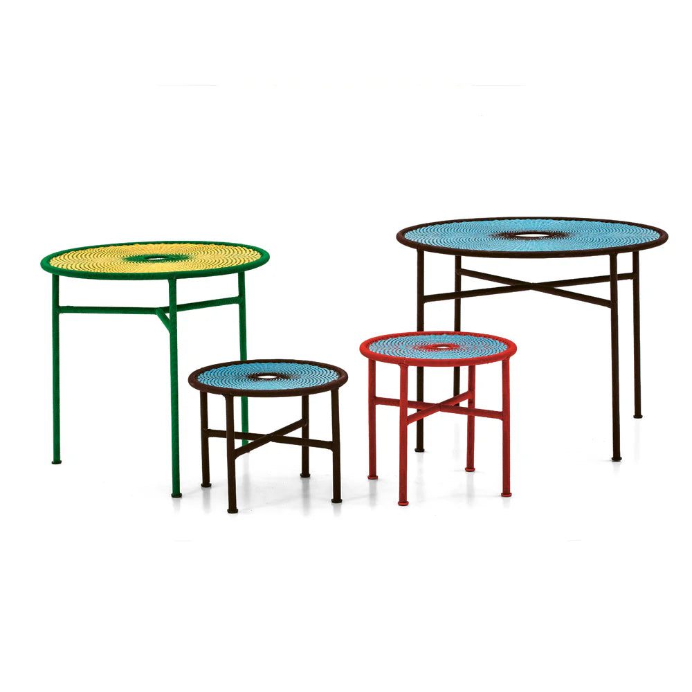 Tavolo Bistro Banjooli, Verde Chiaro/Rosso, Diam.75x72H