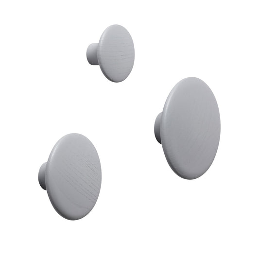 Appendiabiti Dots Wood, Set di 5, Grey
