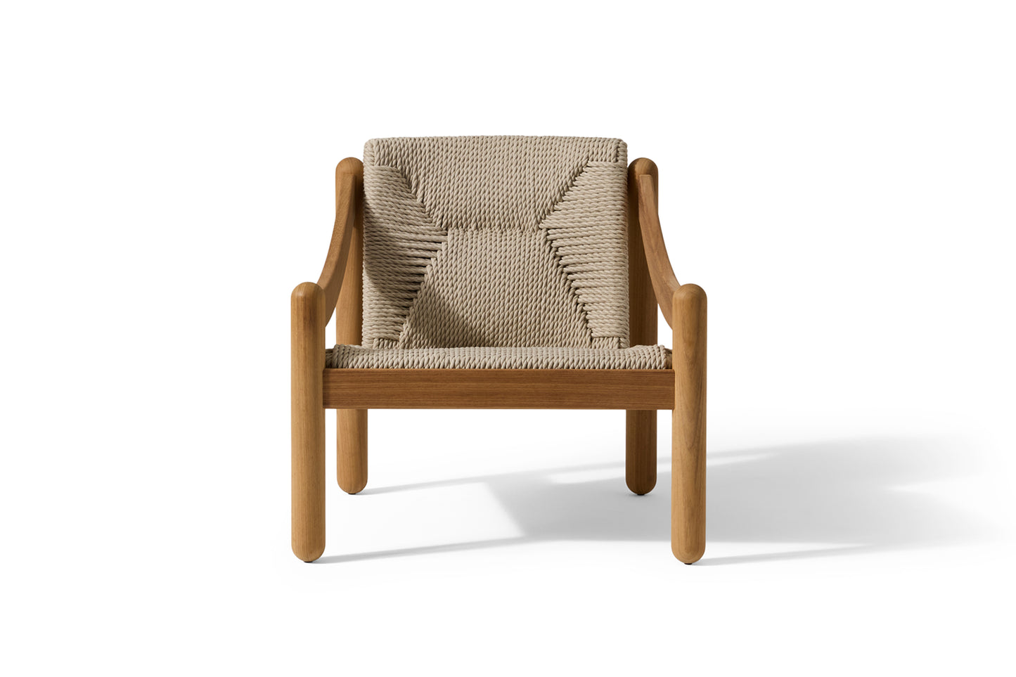Poltrona 930, strutt. Iroko nat, seduta corda