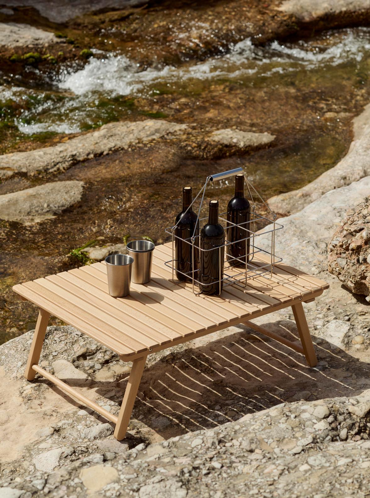 Tavolino pieghevole Outdoor Market by Jasper Morrison, faggio, grande, 58 x 78 x h.29,5