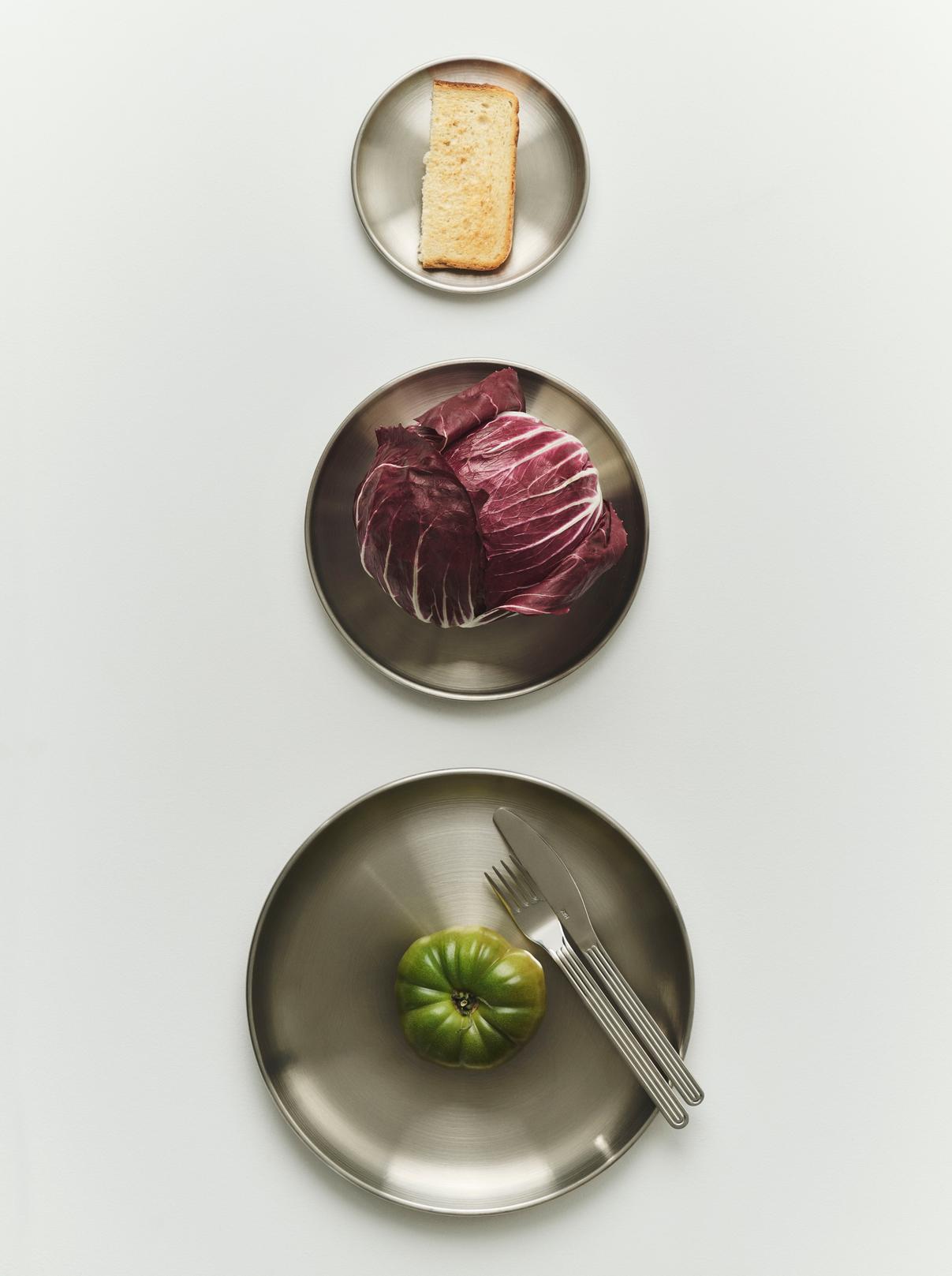 Piatti Outdoor Market by Jasper Morrison, set di 2, in acciaio , medi