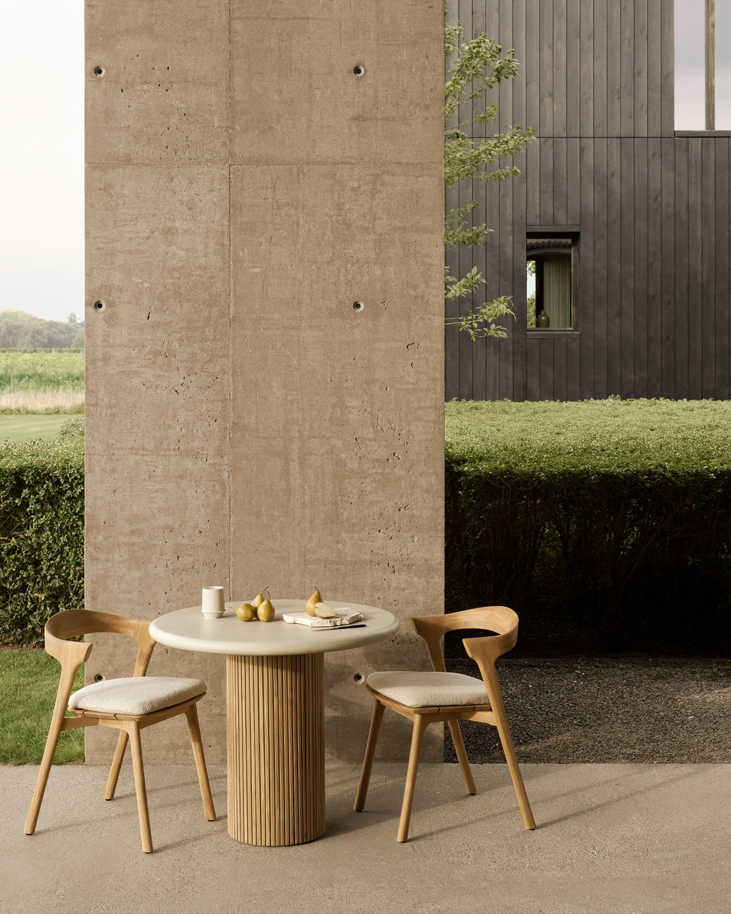 Tavolo, Roller Max, Teak / Cemento, ø90