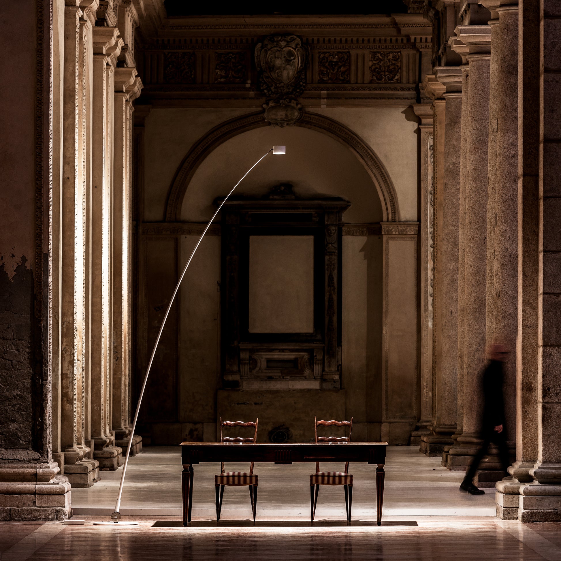 Lampada da terra Sampei, h.290, bianca - dettaglio