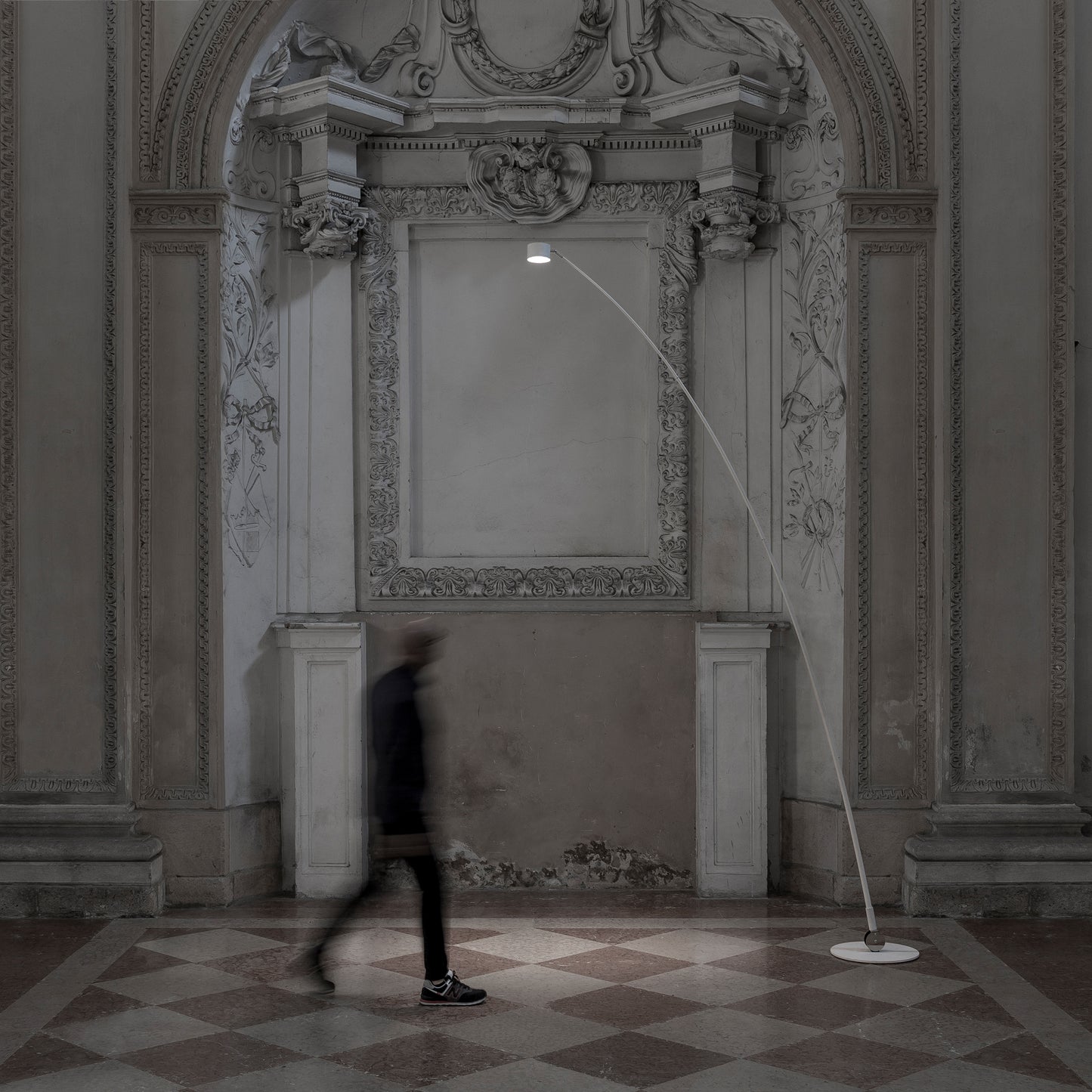 Lampada da terra Sampei, h.290, bianca - ambientazione