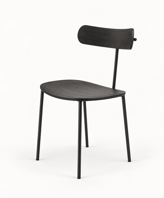 Sedia ECH3, rovere affumicato/nero