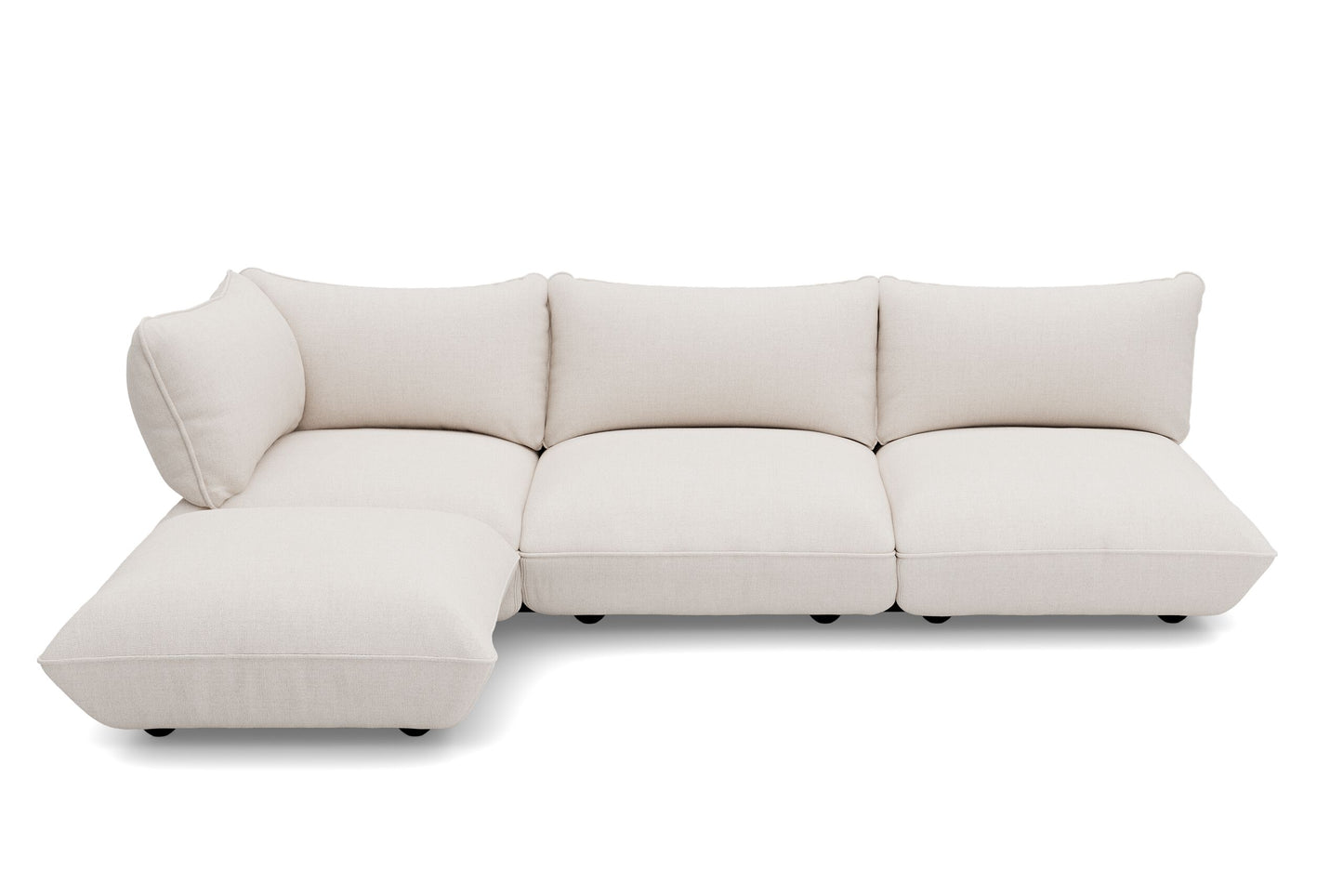 Divano Sumo, composizione ad angolo l. 301 x p. 204.5 x h. 90 cm, bouclè beige