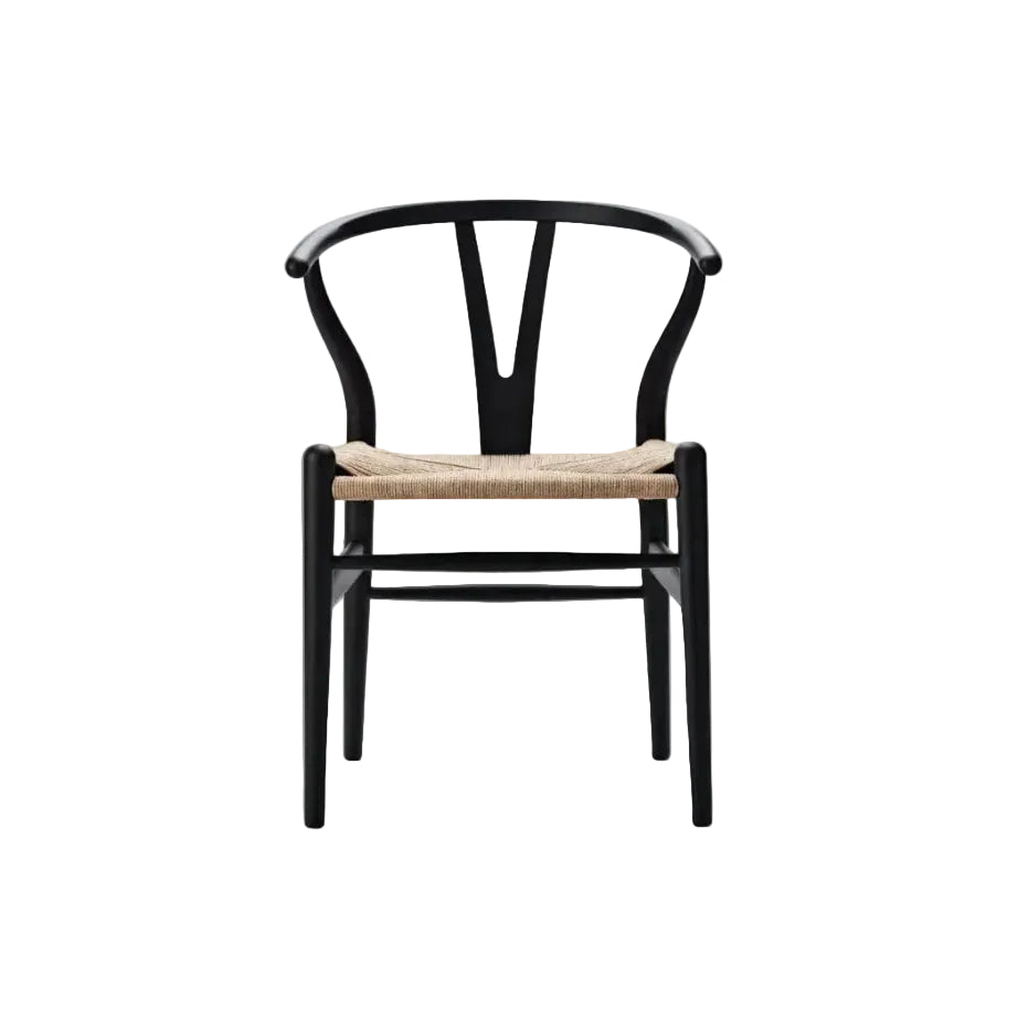CH24 WISHBONE CHAIR FAGGIO NERA/CORDA NAT.
