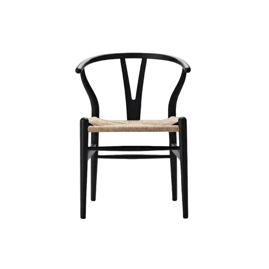CH24 WISHBONE CHAIR FAGGIO NERA/CORDA NAT.