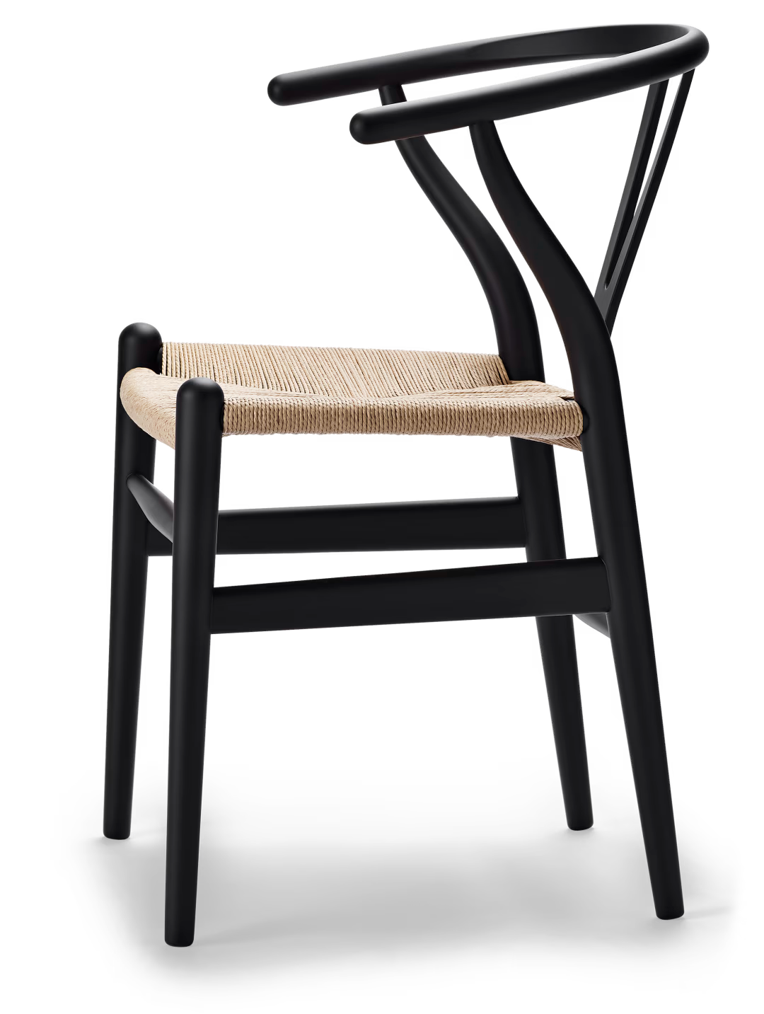 CH24 WISHBONE CHAIR FAGGIO NERA/CORDA NAT.