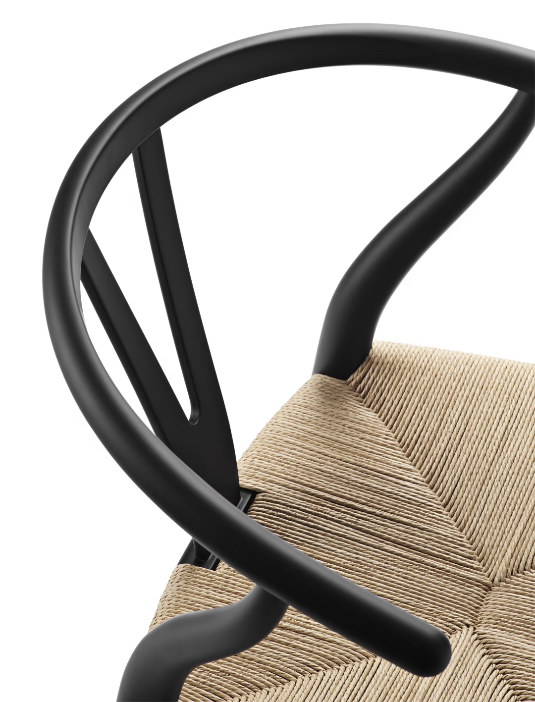 CH24 WISHBONE CHAIR FAGGIO NERA/CORDA NAT.