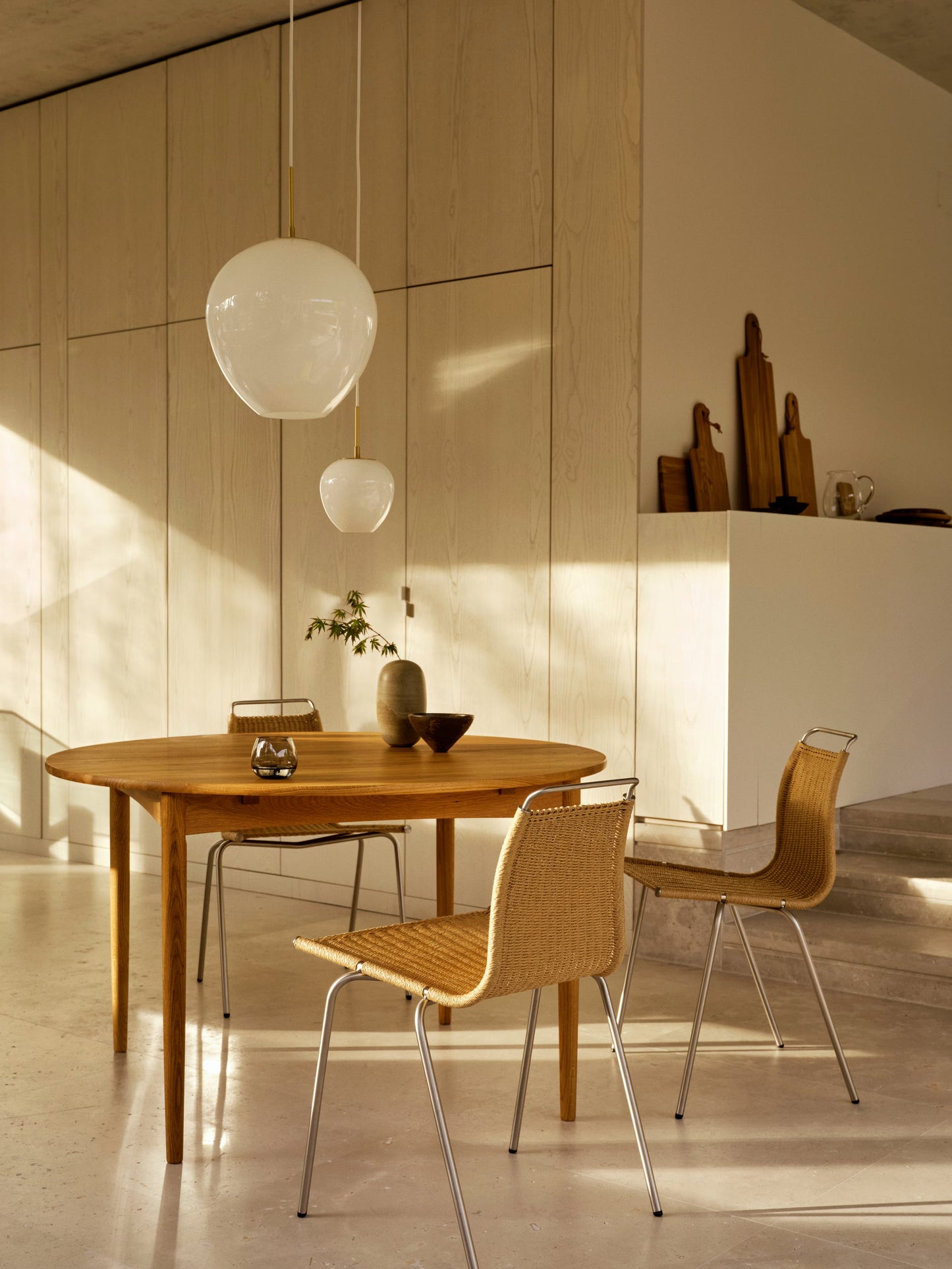 Tavolo BM0121, Rovere Olio, Ø120, Allungabile