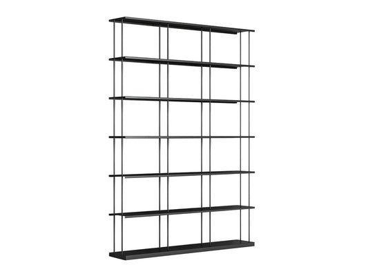 Libreria Krossing Maxi, l.150 x h.203, finitura nero opaco - vista frontale