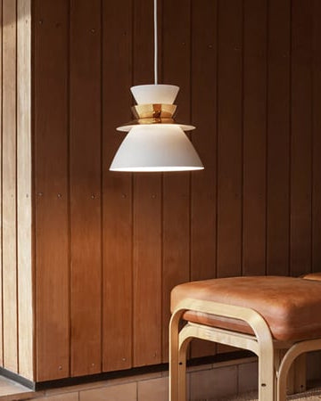 SUNDOWNER PENDANT 175 WHITE/BRASS