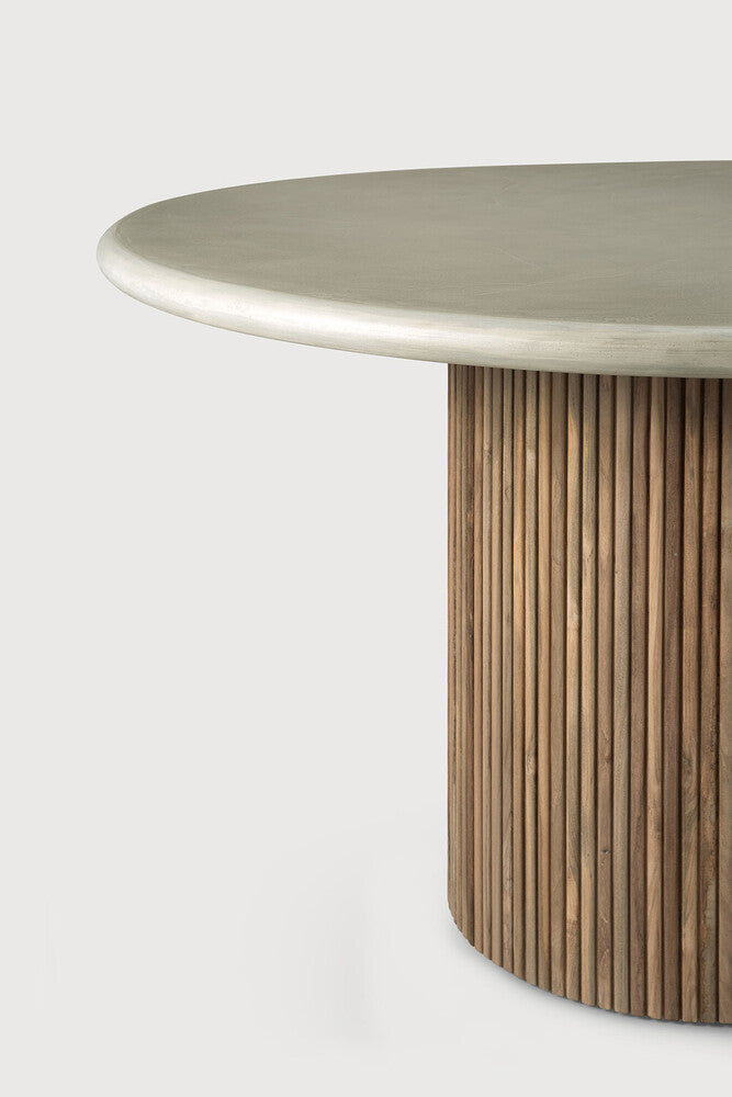 Tavolo, Roller Max, Teak / Cemento, ø90
