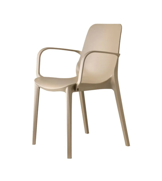 Sedia Ginevra con braccioli, tortora