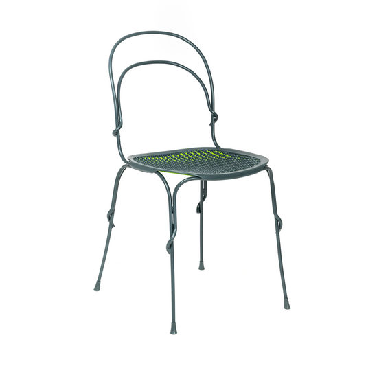 Sedia Vigna, Tubolare Circolare, Grigio/Verde
